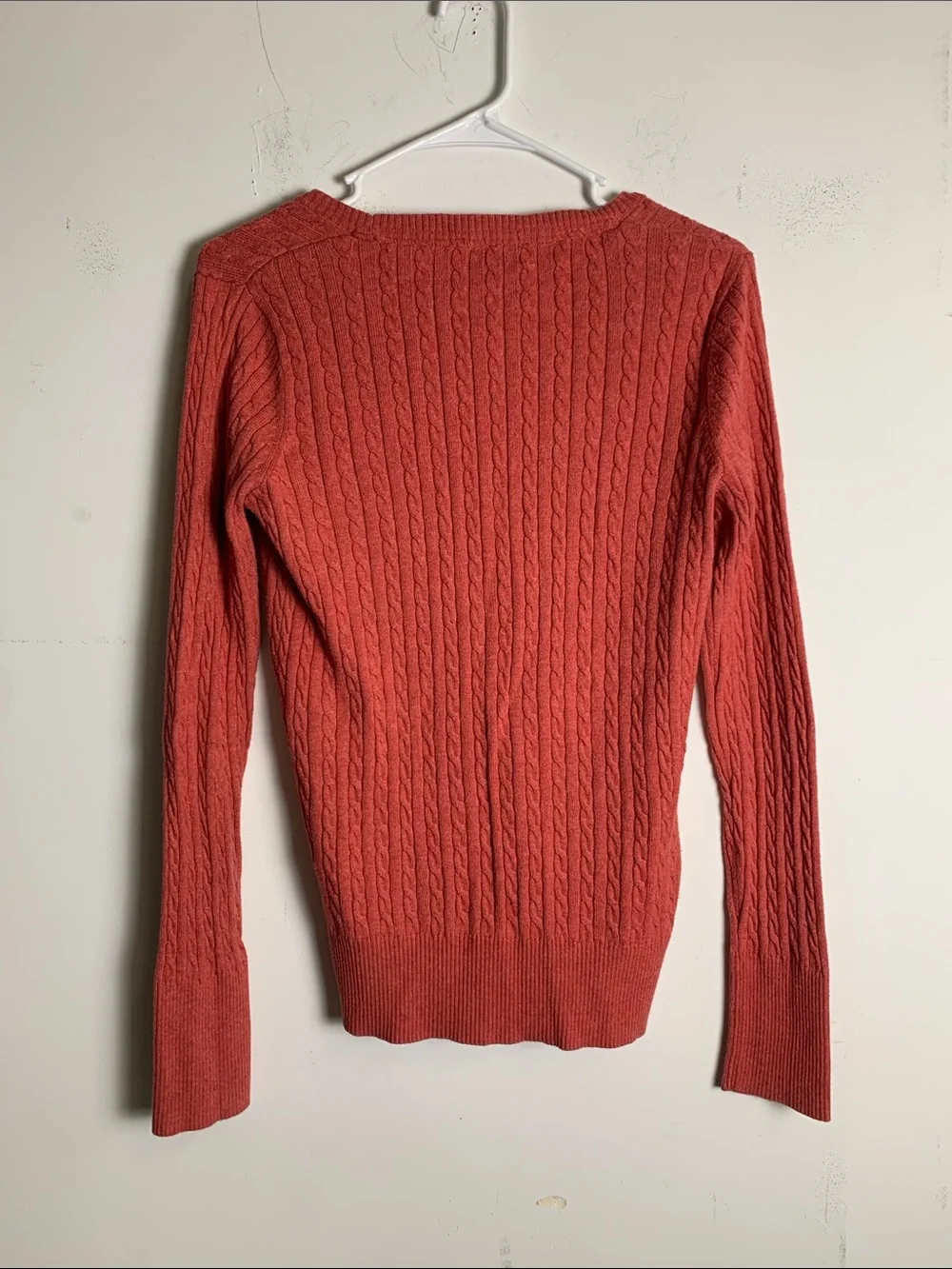 Eddie Bauer Coral Cable-Knit Scoop-Neck Sweater